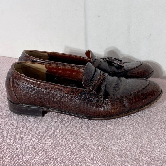Vintage Dack Brown Antelope Leather Loafers Shoes 8.5 - Picture 3 of 13